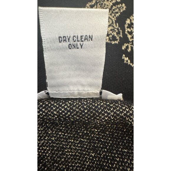 Barneys New York Small Black & Gold Metallic Knit Sweater Dress - Picture 4 of 13